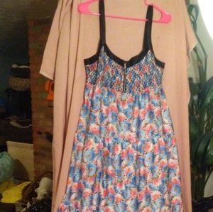 Bronson Sleeveless Pastel Floral Maxi Dress Size L